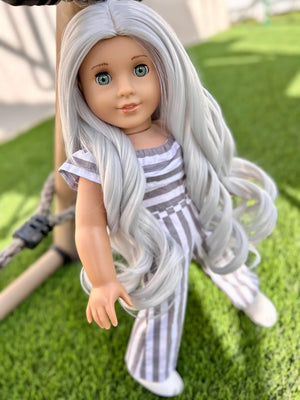 Zazou Dolls Exclusive  Silver WIG  for 18 Inch dolls such as Our generation, Journey Girls and American Girl