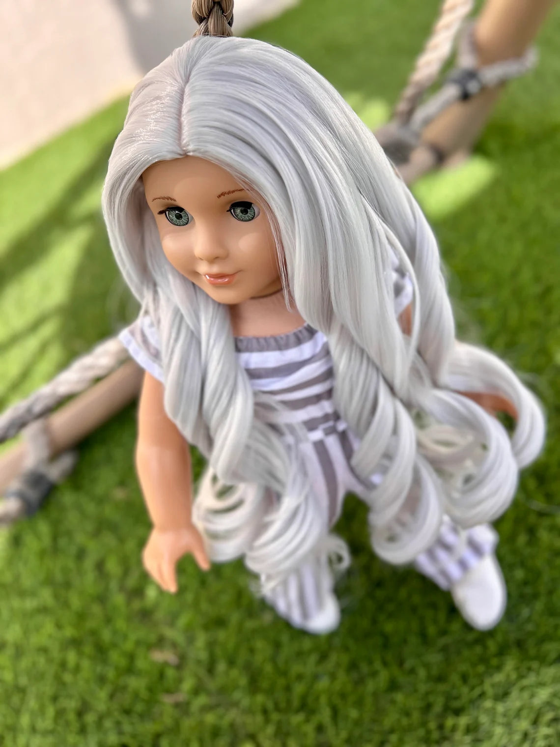 Zazou Dolls Exclusive  Silver WIG  for 18 Inch dolls such as Our generation, Journey Girls and American Girl