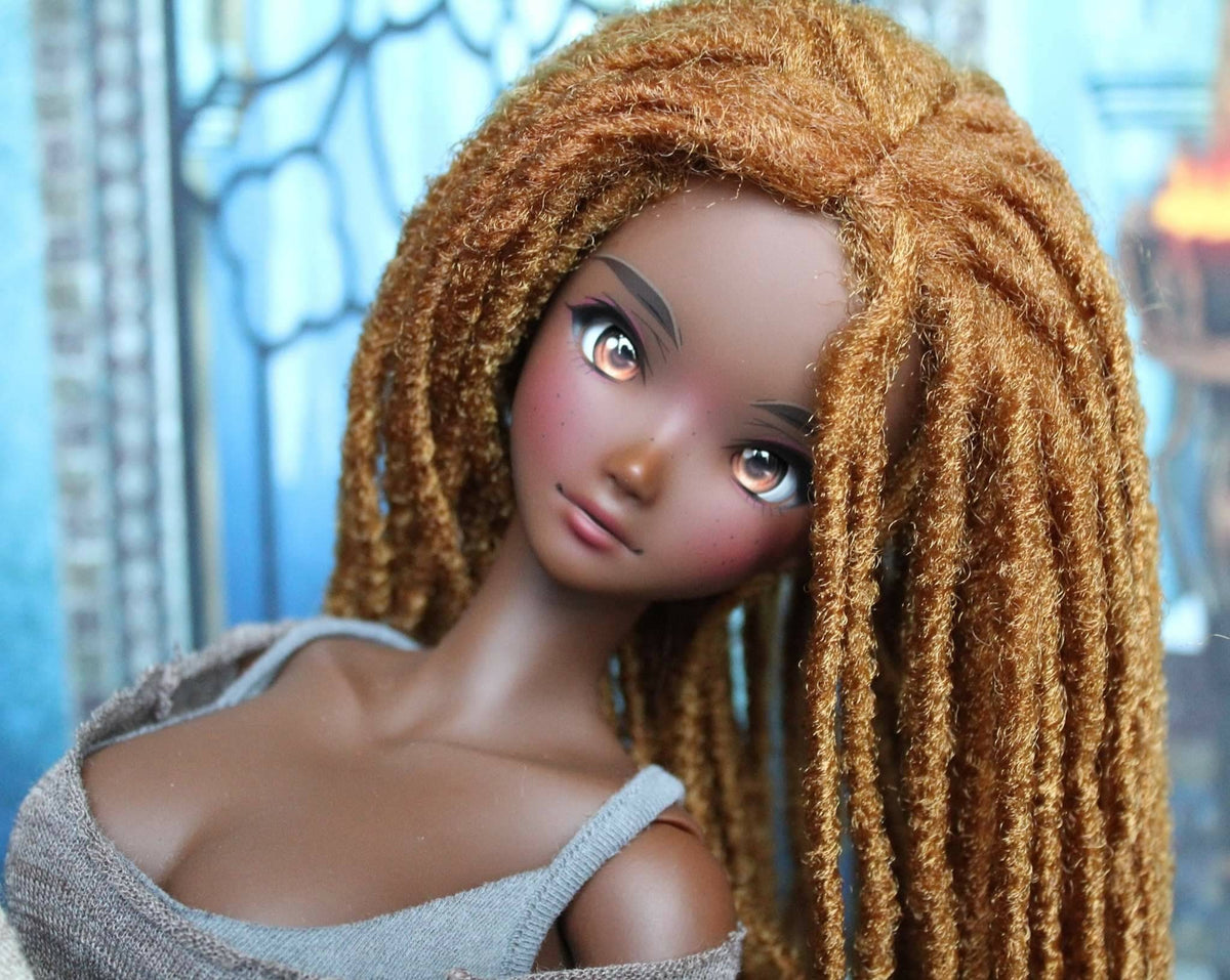 Custom doll WIG for Smart Dolls-Tangle Resistant- 8.5" head size of Bjd, SD, Dollfie Dream dolls braided locs Zazou  Dolls