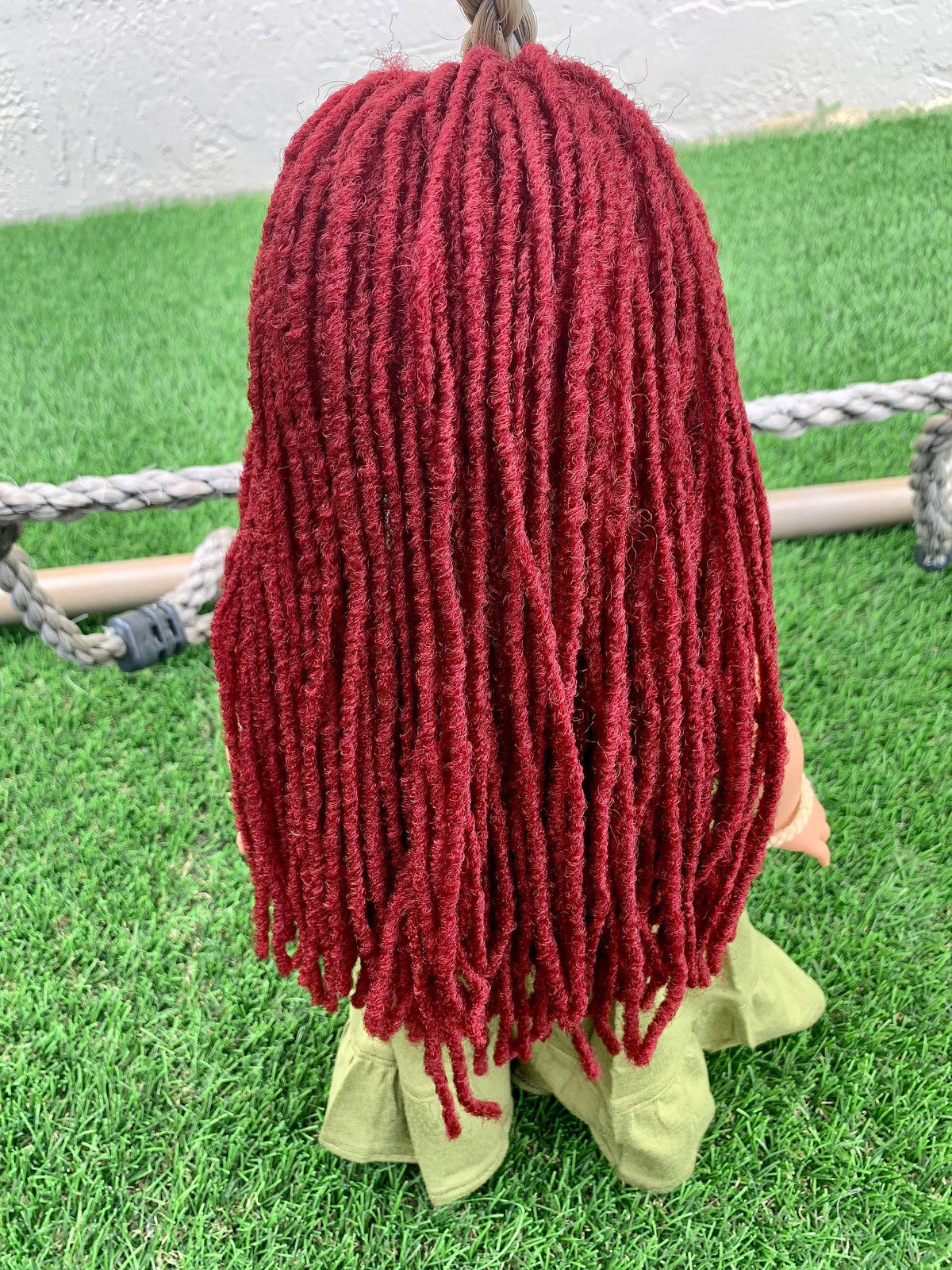 Custom doll wig for 18" Dolls-Heat Safe-Tangle Resistant-fits 10-11" head of 18" dolls American Doll  Journey AA  Marley locs