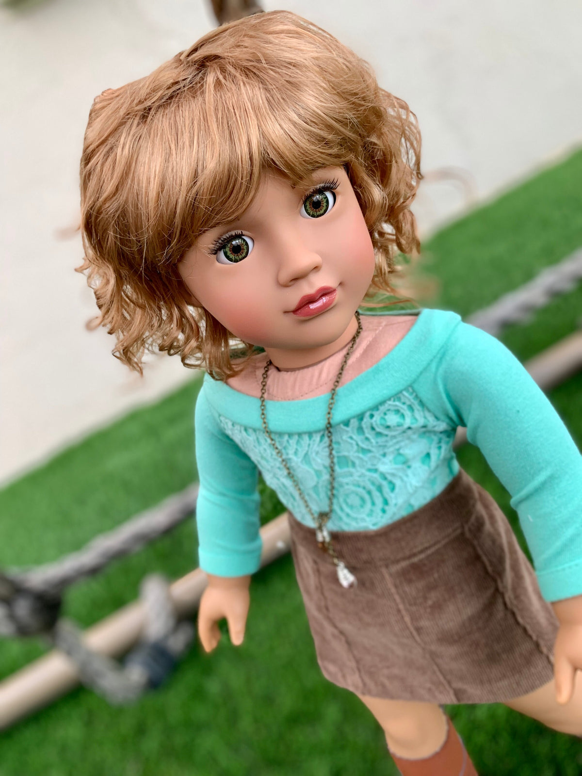 Zazou Dolls Custom 18 Inch doll Vegan Mohair Wig | 11-12" Head Size "Stretch Cap"|  Fit 18’’ American Doll OG Meadowdolls Saffi