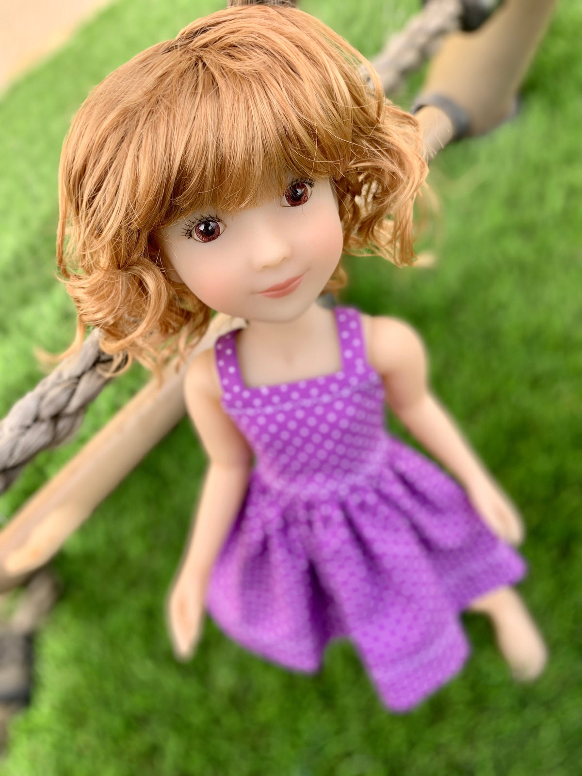 Custom WIG for 13" Dianna Effner Little Darling head size 7-8" siblings, Ellowyne, My Meadow Avery, Mini Pal,   "Stretch Cap"
