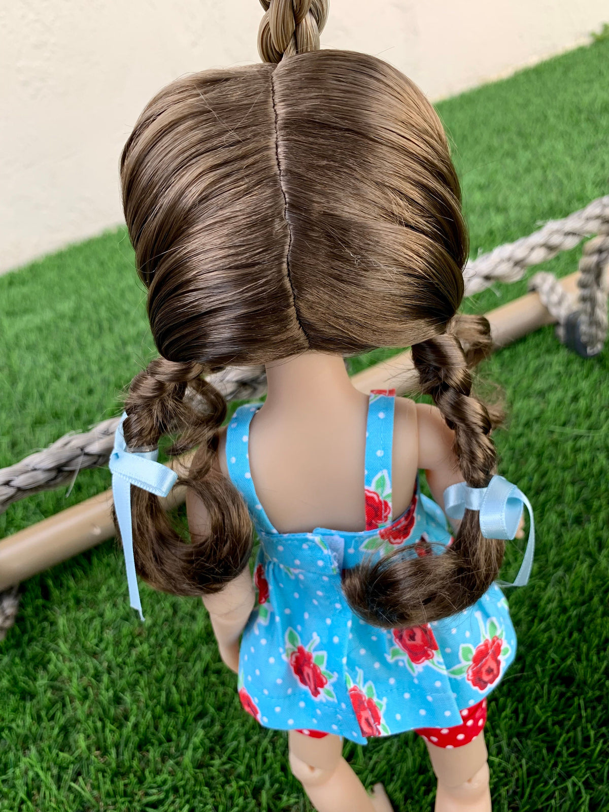 Custom doll WIG Exclusive Vegan Mohair-fits 9-10" head size Kaye Wiggs, RRFF, Wellie Dolls, bjd, girls of the orient "Loose Fit"