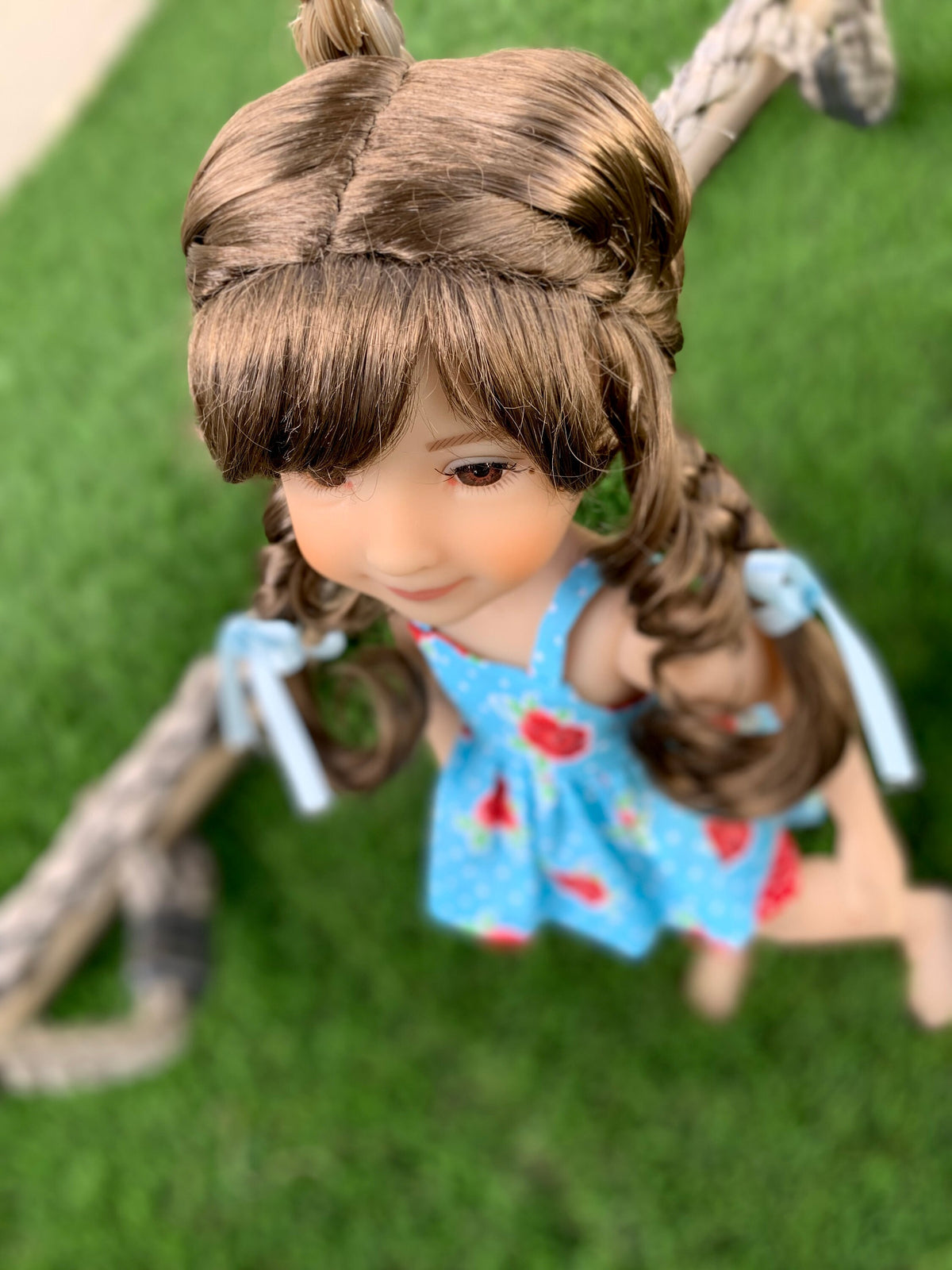 Custom doll WIG Exclusive Vegan Mohair-fits 9-10" head size Kaye Wiggs, RRFF, Wellie Dolls, bjd, girls of the orient "Loose Fit"