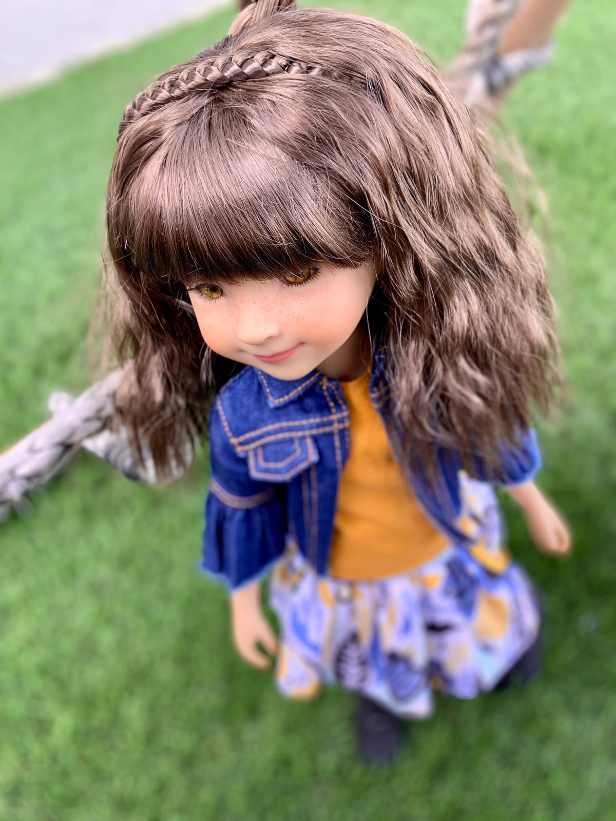 Zazou Custom doll WIG Exclusive Vegan Mohair-fits 9-10" head size Kaye Wiggs, RRFF, Wellie Dolls, bjd, Girl for All Time"Loose Fit"