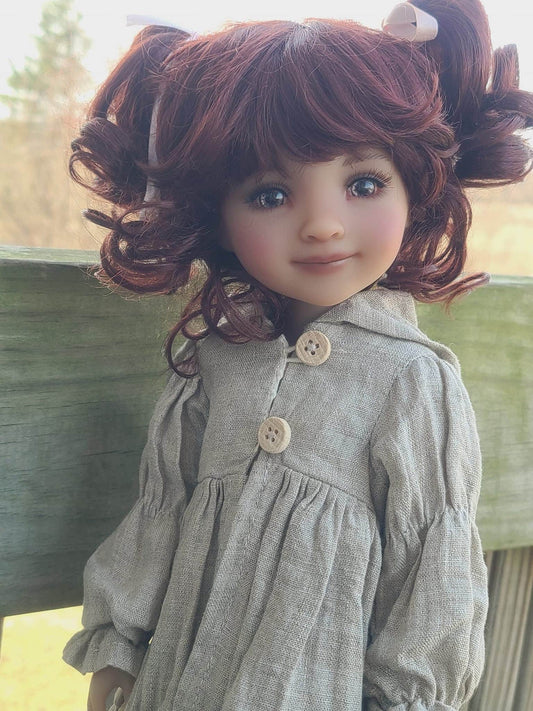 Exclusive Vegan Mohair Custom doll WIG fits 9-10" head size Kaye Wiggs, RRFF, Meadowdolls  , bjd, "Loose Fit" Zazou Dolls