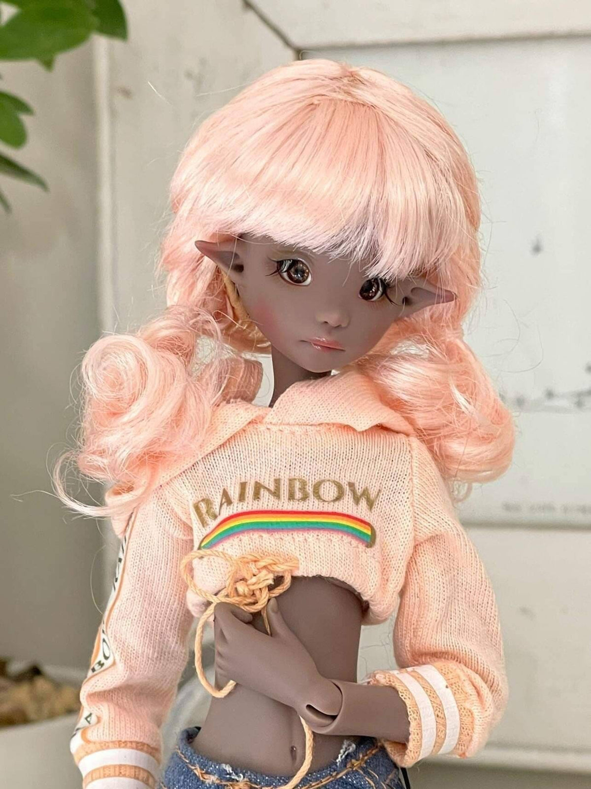 Custom WIG for head size 5-6" Lati Doll, Meadowdolls Twinkles , Atelier Momoni  dolls  Dollfie Lati Yellow Pukifee  or similar Vegan mohair