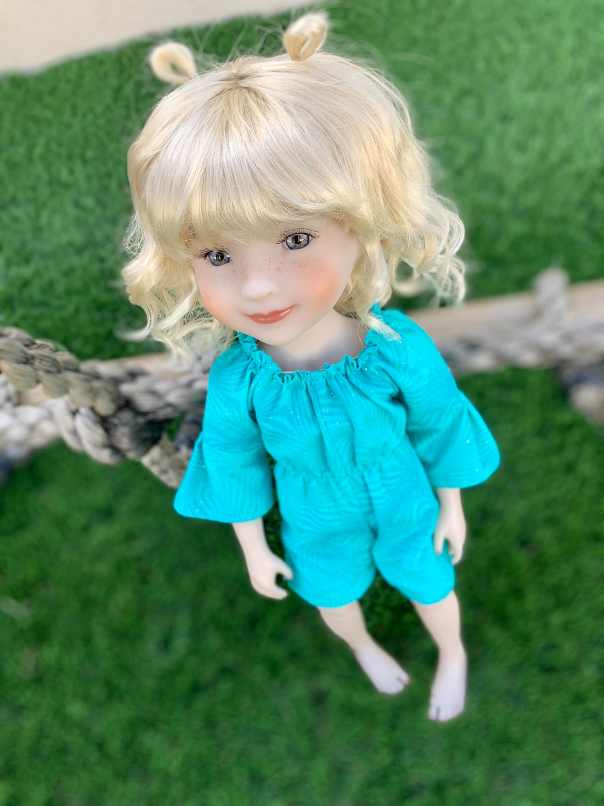 Custom doll WIG Exclusive Vegan Mohair-fits 9-10" head size Kaye Wiggs, RRFF, Wellie Dolls, bjd, "Loose Fit" loop pigtail