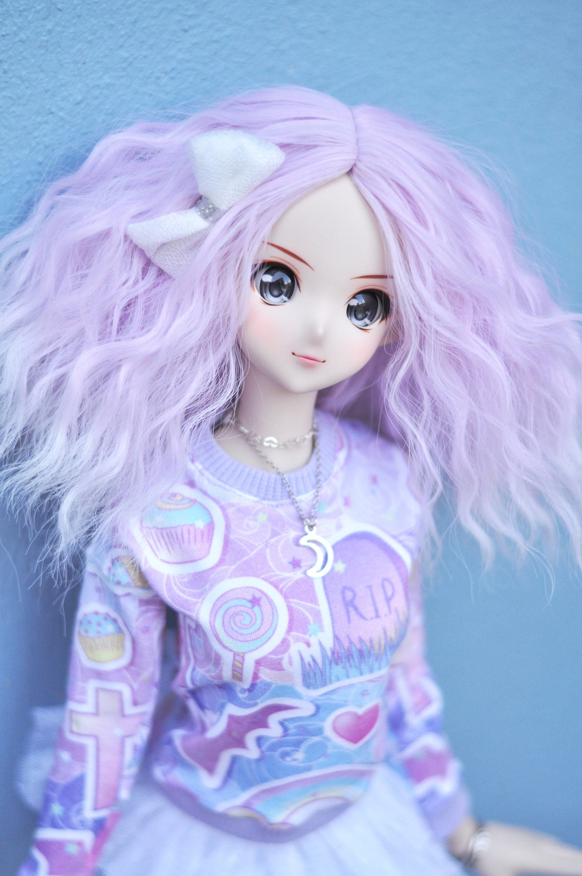 Lavender Orchid wig for Smart Doll