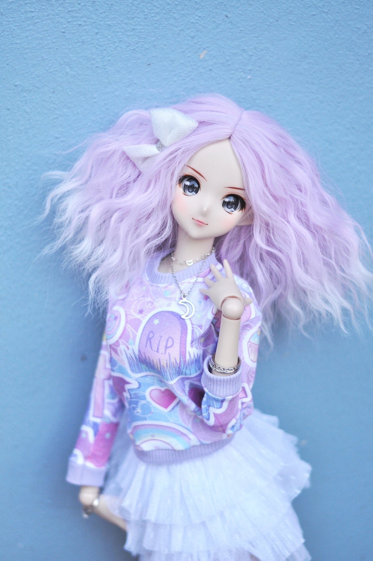 Lavender Orchid wig for Smart Doll