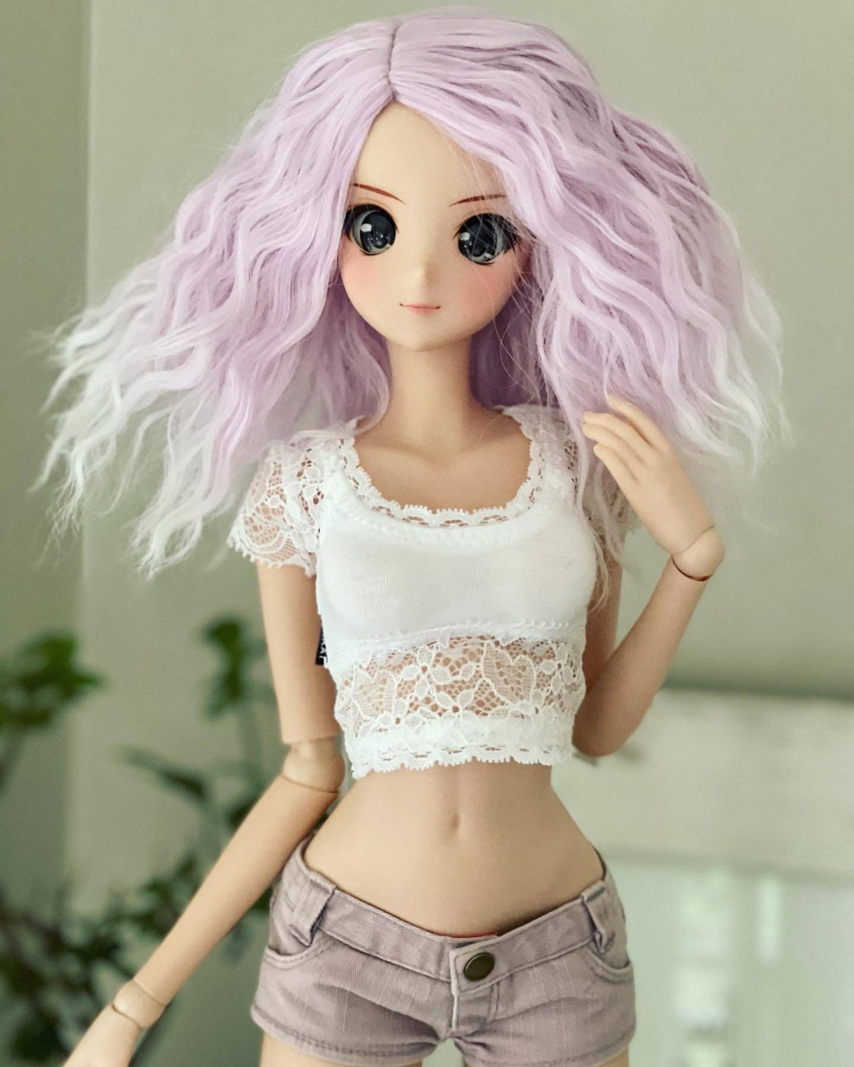 Lavender Orchid wig for Smart Doll