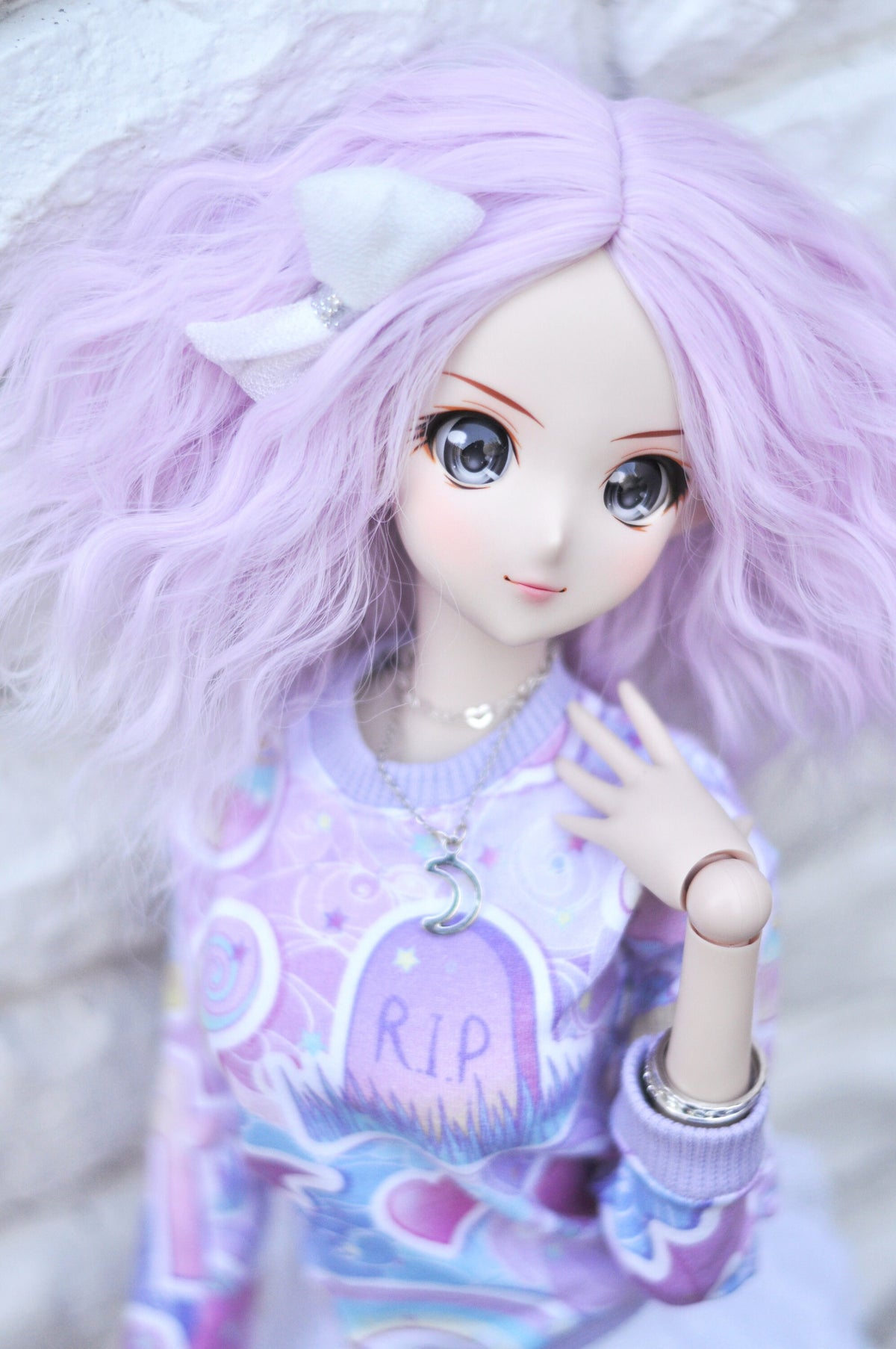 Lavender Orchid wig for Smart Doll