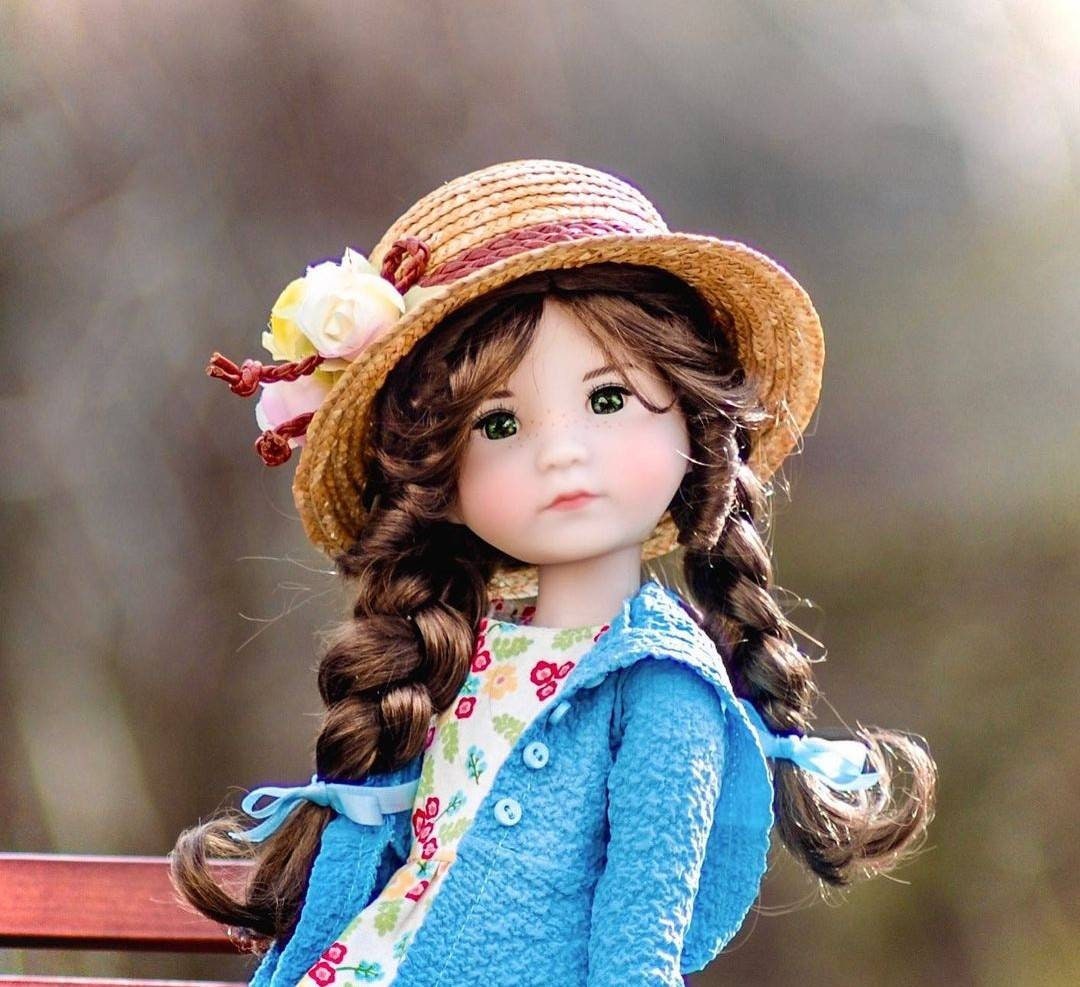 Custom doll WIG Exclusive Vegan Mohair-fits 9-10" head size Kaye Wiggs, RRFF, Wellie Dolls, bjd, girls of the orient "Loose Fit"