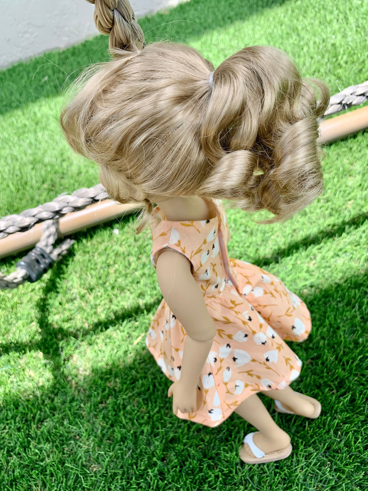 Custom doll WIG Exclusive Vegan Mohair-fits 9-10" head size Kaye Wiggs, RRFF, Wellie Dolls, bjd, Girl for All Time "Loose Fit" Zazou