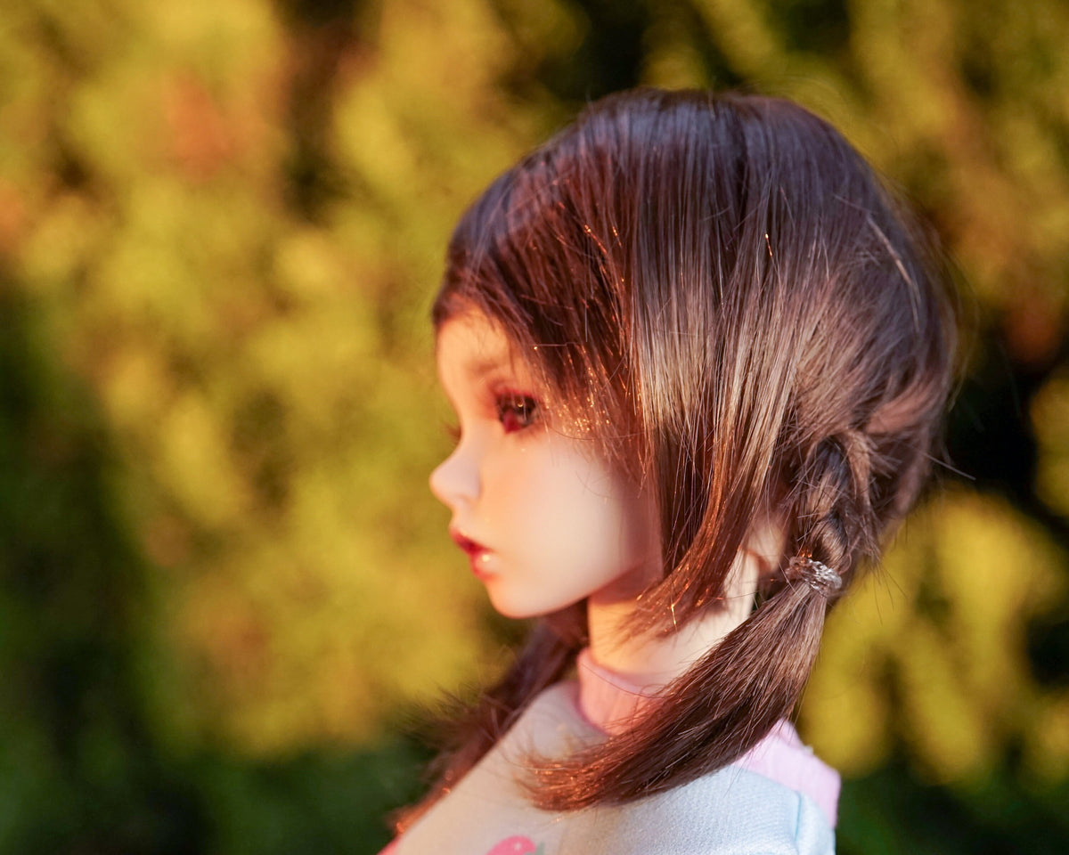 Custom doll Wig for Minifee 1/4 Bjd Dolls- "TAN CAPS" 6-7" head size of Bjd, msd, Boneka ,Fairyland Minifee dolls mohair
