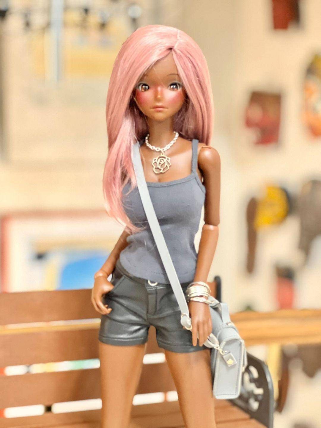 Geranium Pink wig for Smart Doll