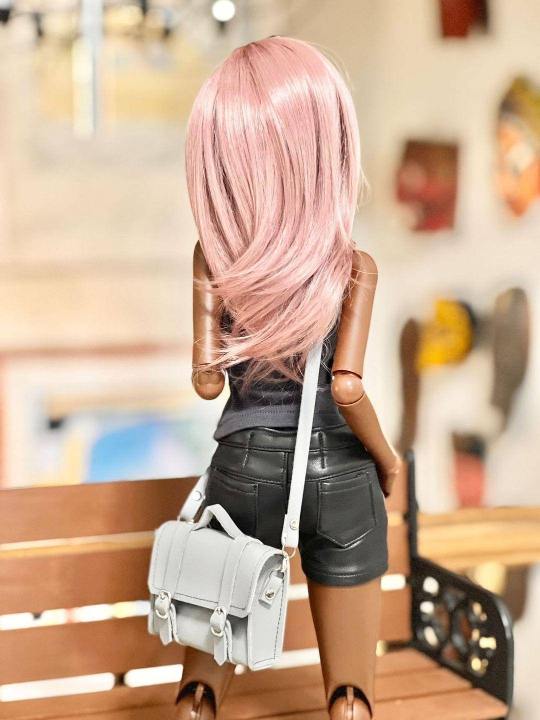 Geranium Pink wig for Smart Doll