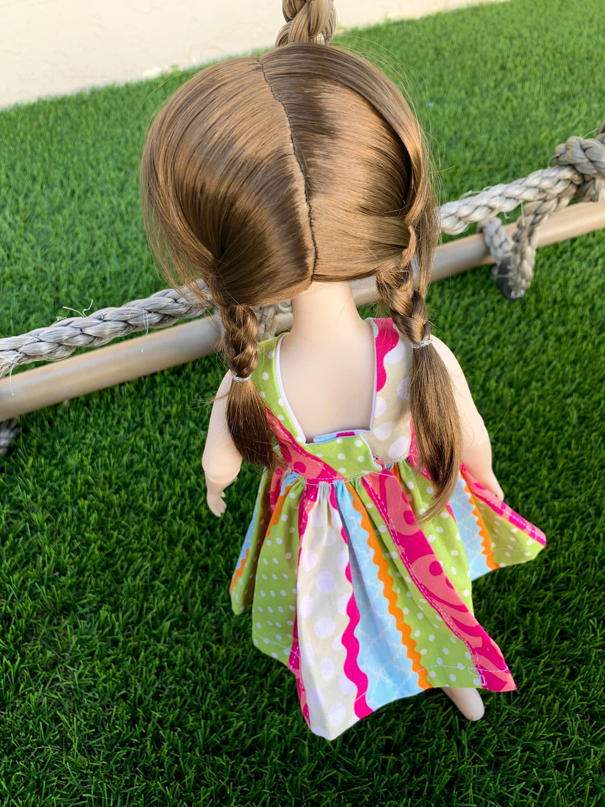Zazou Custom doll WIG Exclusive Vegan Mohair-fits 9-10" head size Kaye Wiggs, RRFF, Wellie Dolls, bjd, Girl for All Time "Loose Fit"