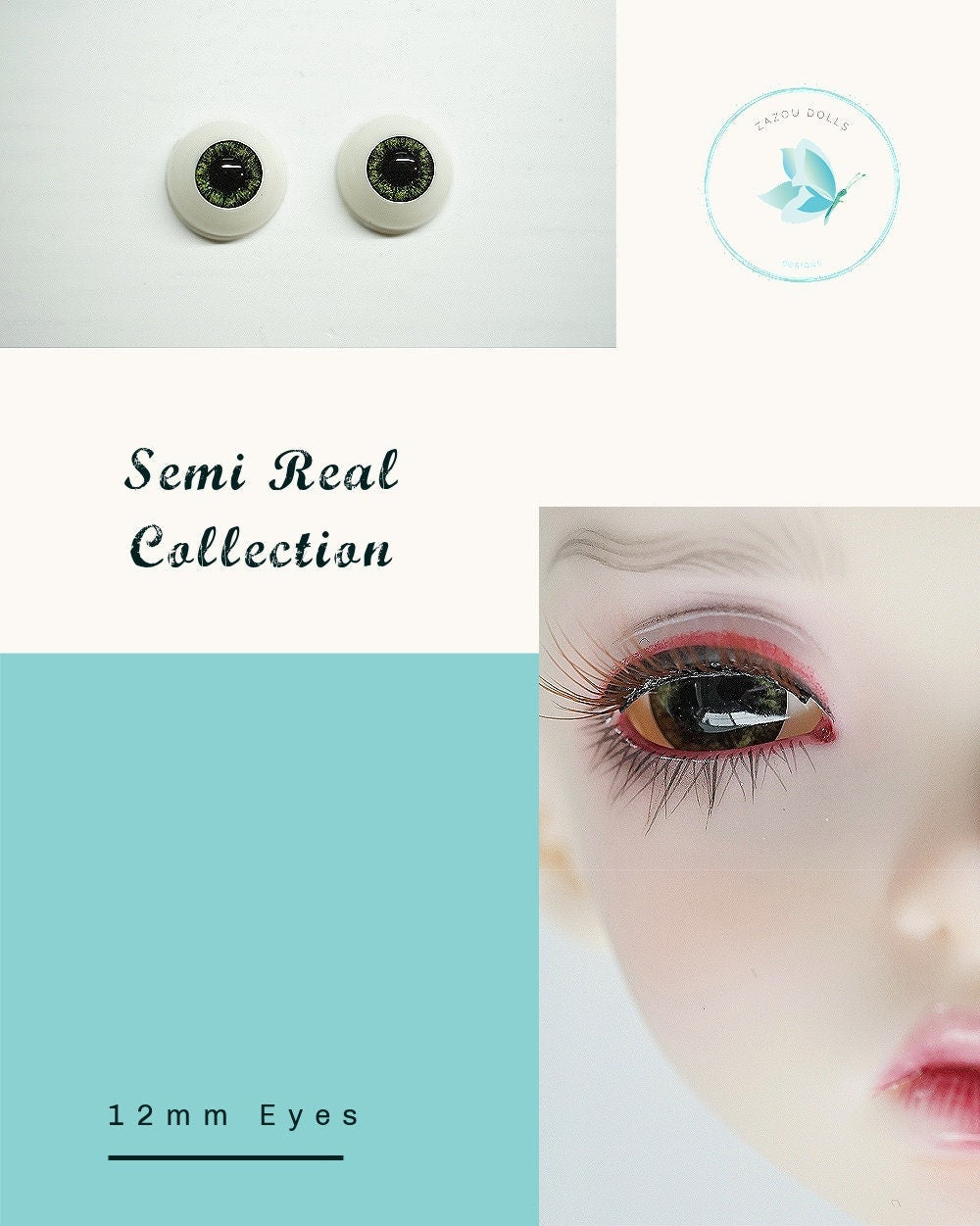 Dark Spruce doll eyes 12mm