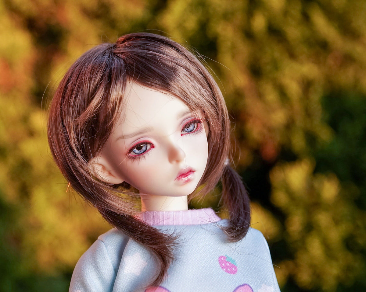 Custom doll Wig for Minifee 1/4 Bjd Dolls- "TAN CAPS" 6-7" head size of Bjd, msd, Boneka ,Fairyland Minifee dolls mohair
