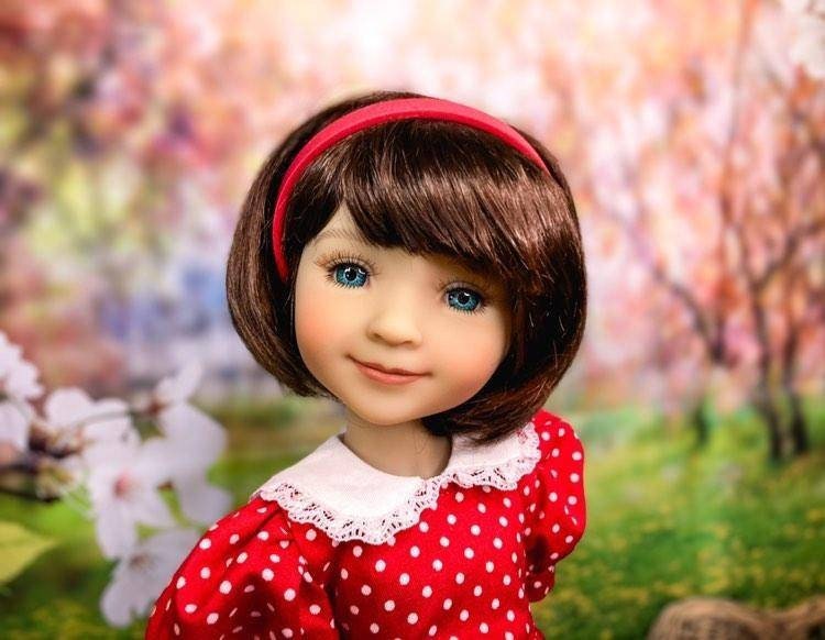 Custom doll wig vegan mohair fit 9-10" RRFF, wellie wishers "loose fit"