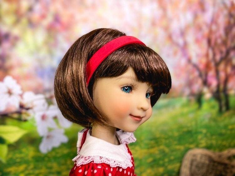 Custom doll wig vegan mohair fit 9-10" RRFF, wellie wishers "loose fit"
