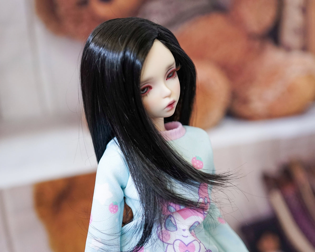 Zazou Custom doll Wig for Minifee 1/4 BJD Dolls- "TAN Caps" 6-7" head size of Bjd, msd, Boneka ,Fairyland Minifee dolls black