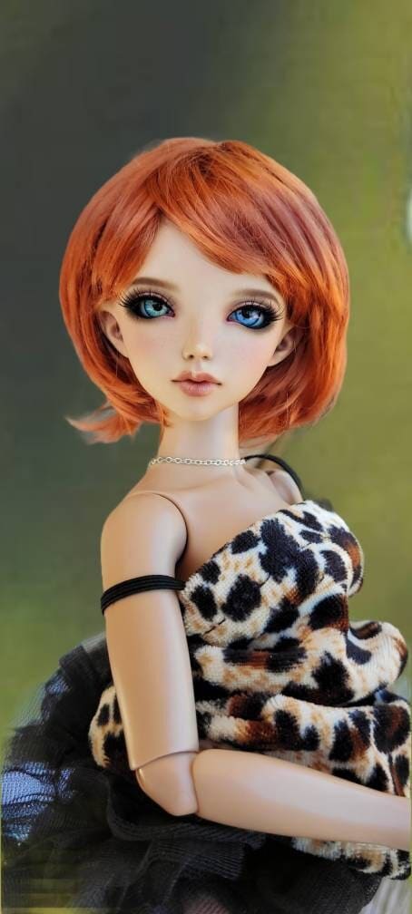 Custom doll Wig for Minifee 1/4 BJD Dolls-"Tan CAPS" 6-7" head size of Bjd, msd, Boneka ,Fairyland Minifee dolls mohair Zazou Dolls
