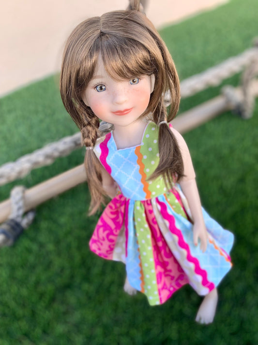 Zazou Custom doll WIG Exclusive Vegan Mohair-fits 9-10" head size Kaye Wiggs, RRFF, Wellie Dolls, bjd, Girl for All Time "Loose Fit"