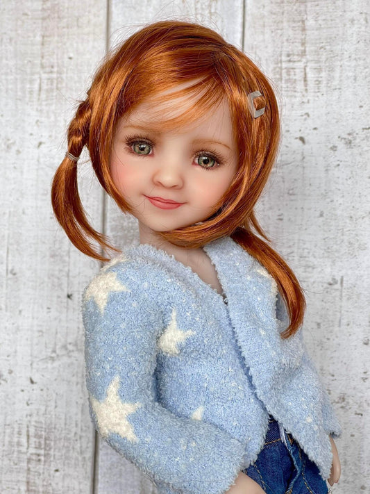 Zazou Dolls Custom doll WIG Exclusive Vegan Mohair 9-10" head size   Kaye Wiggs, RRFF, wellie , bjd, Girl for All Time Carrot red
