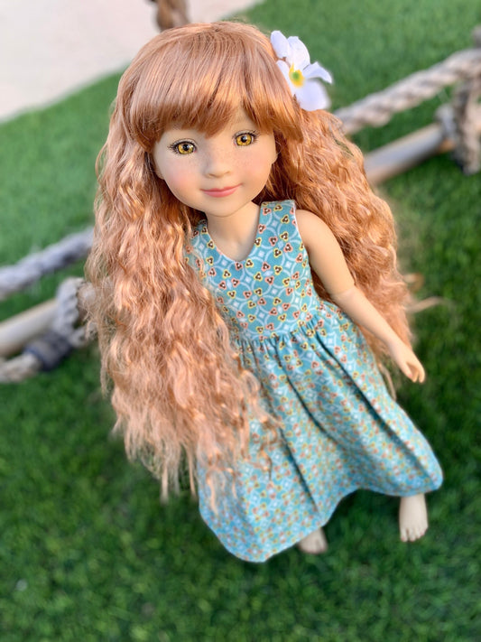 Custom doll WIG Exclusive Vegan Mohair-fits 9-10" head size Kaye Wiggs, RRFF, bjd, Girl for All Time "loose fit "