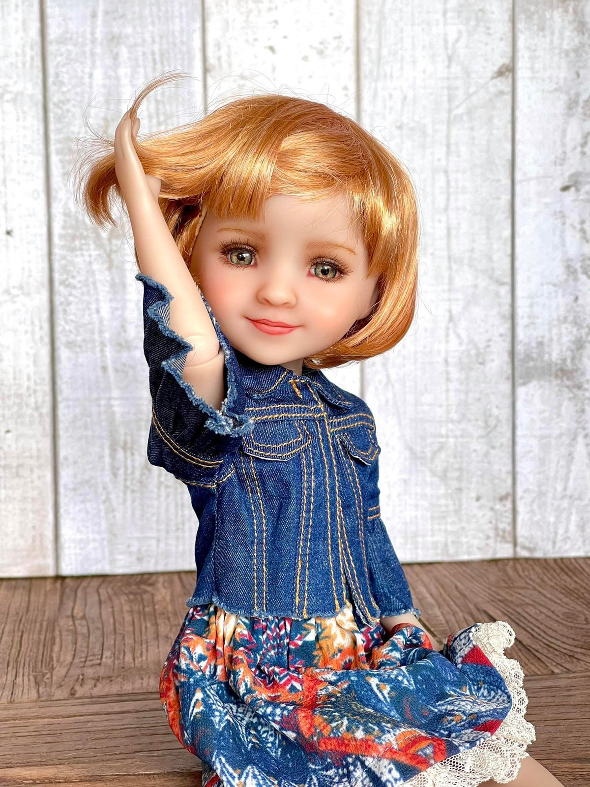 PREORDERZazou Custom doll WIG Exclusive Vegan Mohair-fits 9-10" head size Kaye Wiggs, RRFF, Wellie Dolls, bjd, Girl for All Time "Loose Fit"