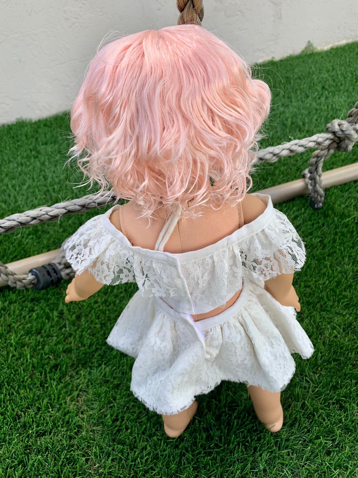 PREORDER Zazou Custom doll wig for 18" American Dolls - Vegan Mohair - fits 10-11" head size "Stretch Cap" Blythe BJD Happy Kidz meadowdolls