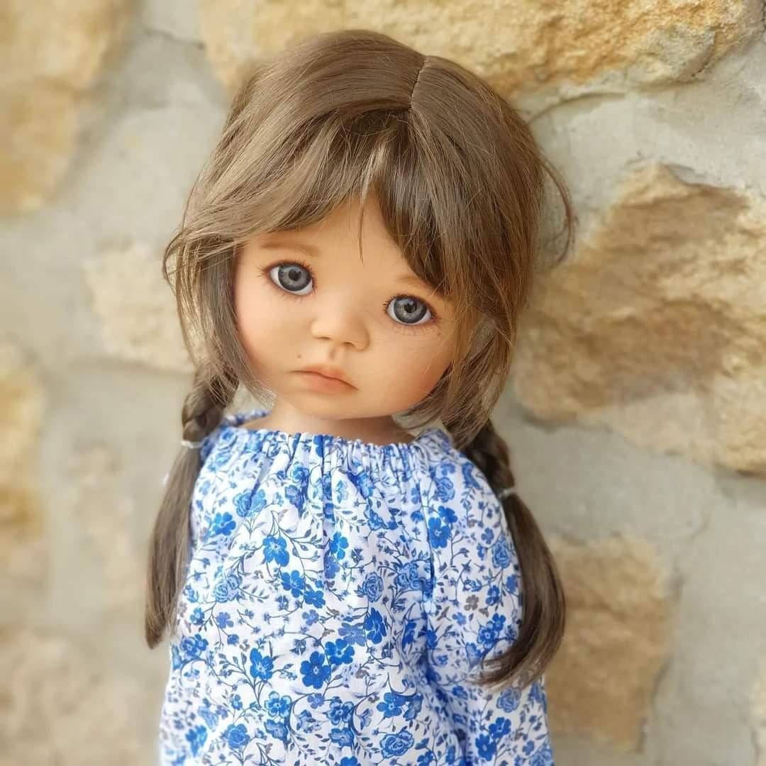 Custom doll WIG for meadowdolls -Vegan Mohair - fits 11-12" head size of dolls such as Og  Gotz BB Saffi meadowdolls Zazou Dolls