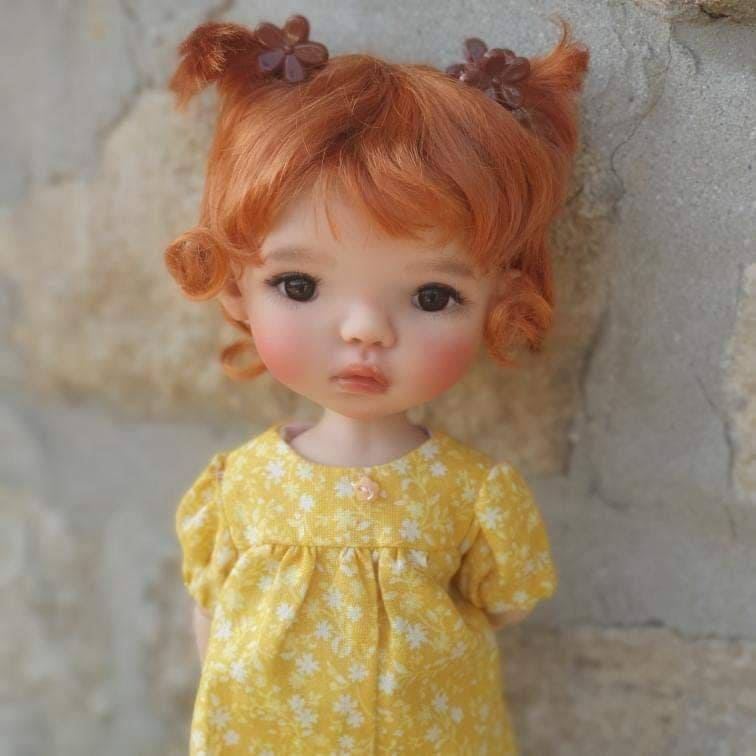 Custom doll WIG for meadowdolls vegan mohair fits 7-8" head size Siblings, My Meadow Avery, Mini Pal Maru & Friends, Liz Frost girls