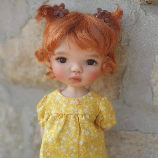 Custom doll WIG for meadowdolls vegan mohair fits 7-8" head size Siblings, My Meadow Avery, Mini Pal Maru & Friends, Liz Frost girls