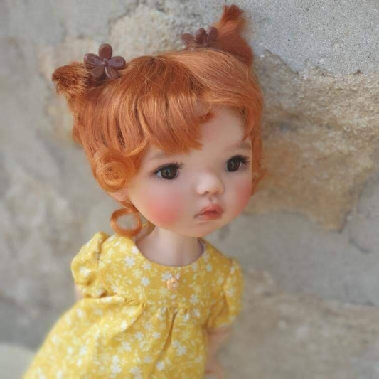 Custom doll WIG for meadowdolls vegan mohair fits 7-8" head size Siblings, My Meadow Avery, Mini Pal Maru & Friends, Liz Frost girls