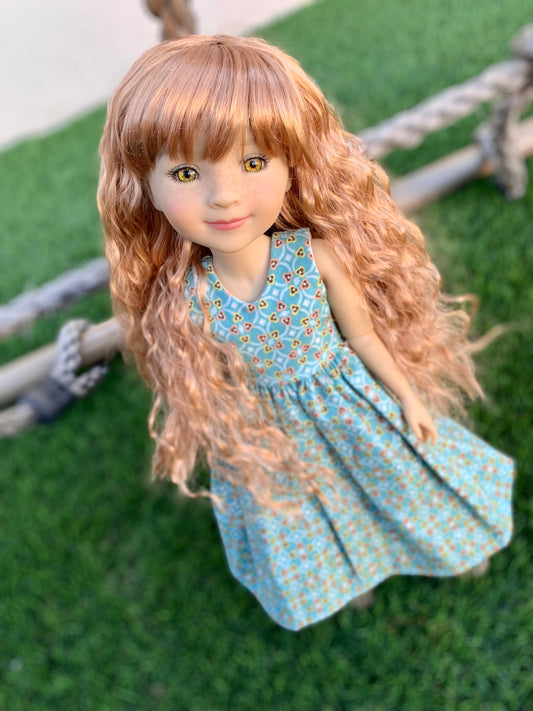 Custom doll WIG Exclusive Vegan Mohair-fits 9-10" head size Kaye Wiggs, RRFF, bjd, Girl for All Time "loose fit "