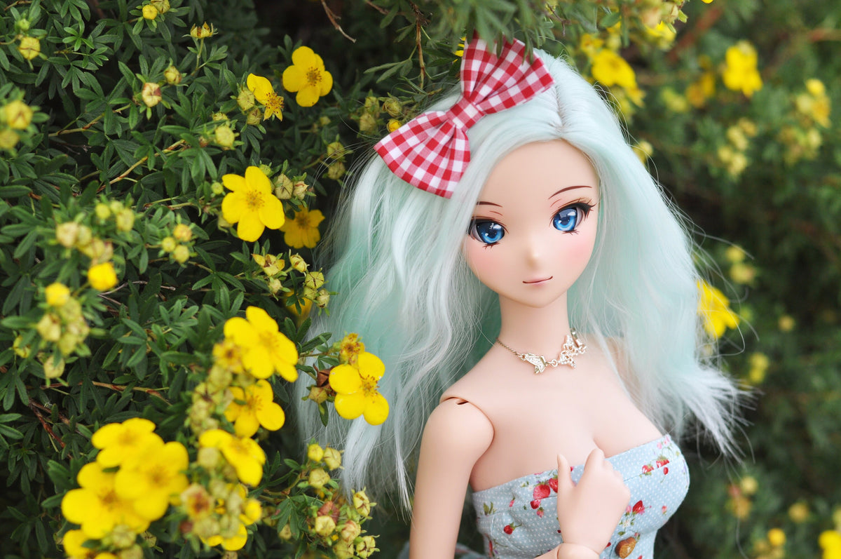 Custom doll Wig for Smart Dolls- Heat Safe - Tangle Resistant- 8.5" head size of Bjd, SD, Dollfie Dream dolls Mint Zazou Dolls