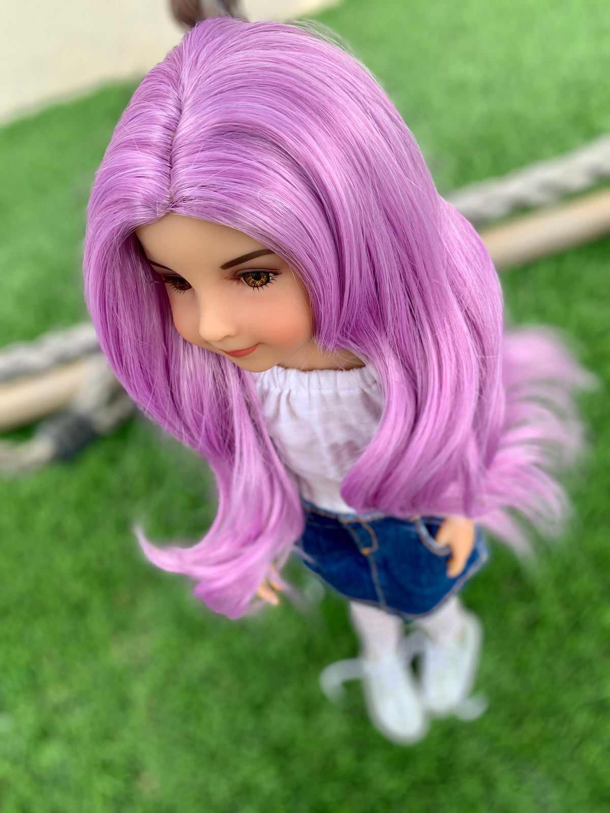 Magical Magenta heat safe wig for 14" doll
