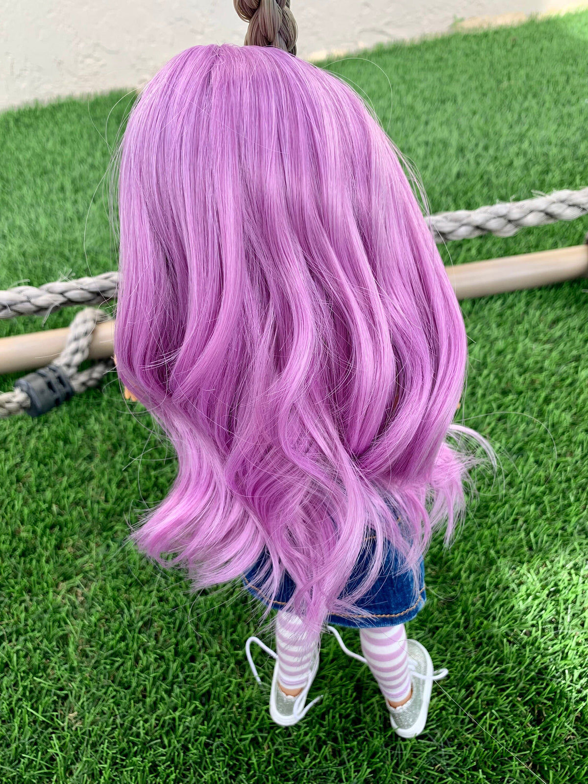 Magical Magenta heat safe wig for 14" doll