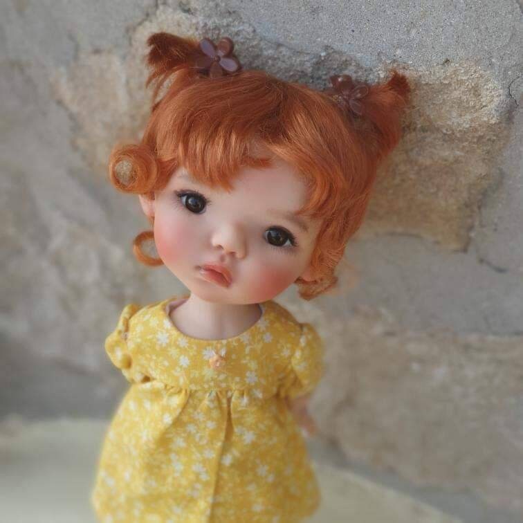 Custom doll WIG for meadowdolls vegan mohair fits 7-8" head size Siblings, My Meadow Avery, Mini Pal Maru & Friends, Liz Frost girls