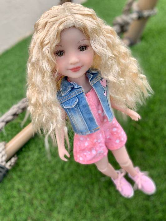 Custom doll WIG Exclusive Vegan Mohair-fits 9-10" head size Kaye Wiggs, RRFF, Wellie Dolls, bjd, "Loose Fit" Zazou DOlls