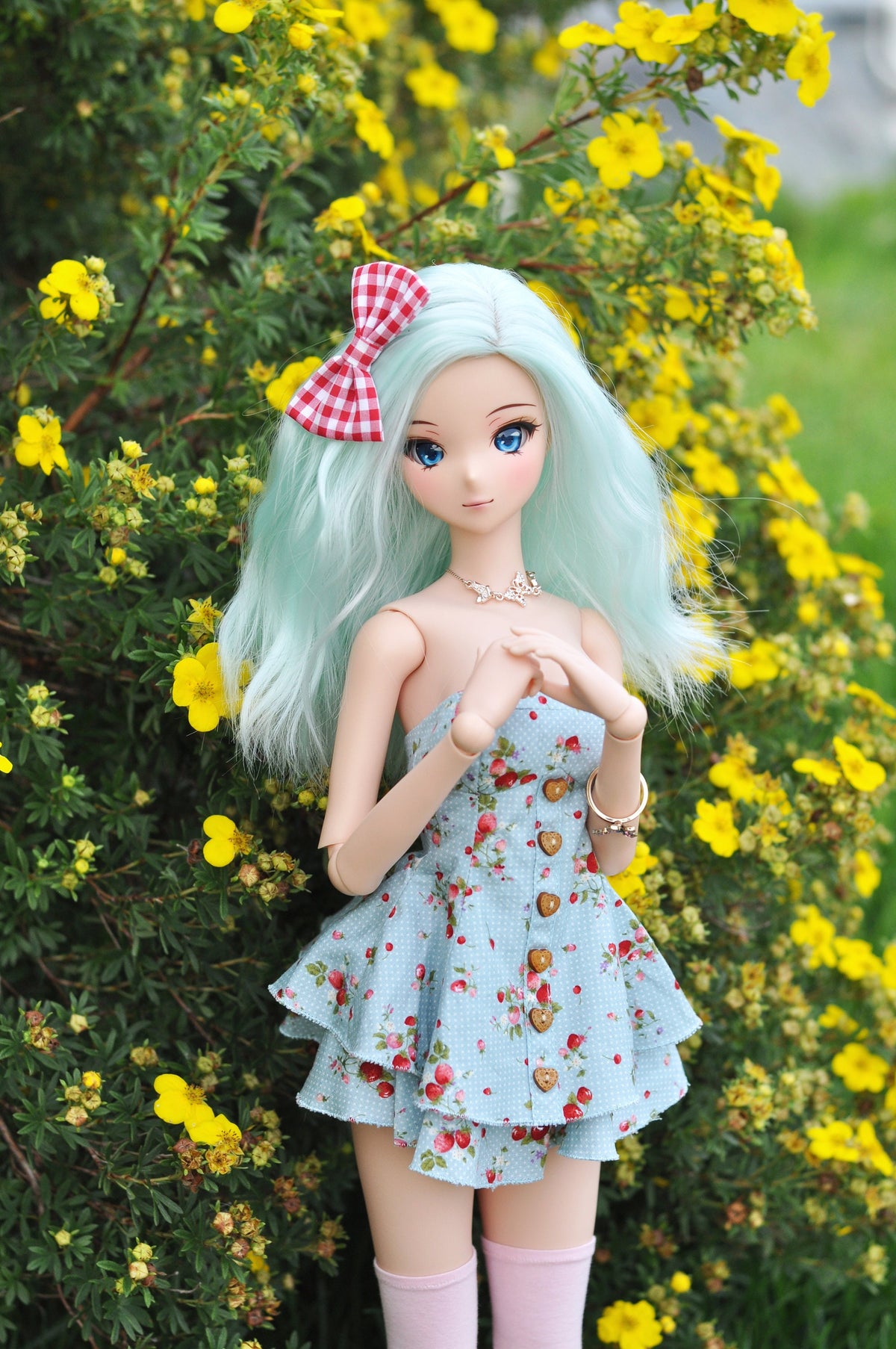 Custom doll Wig for Smart Dolls- Heat Safe - Tangle Resistant- 8.5" head size of Bjd, SD, Dollfie Dream dolls Mint Zazou Dolls