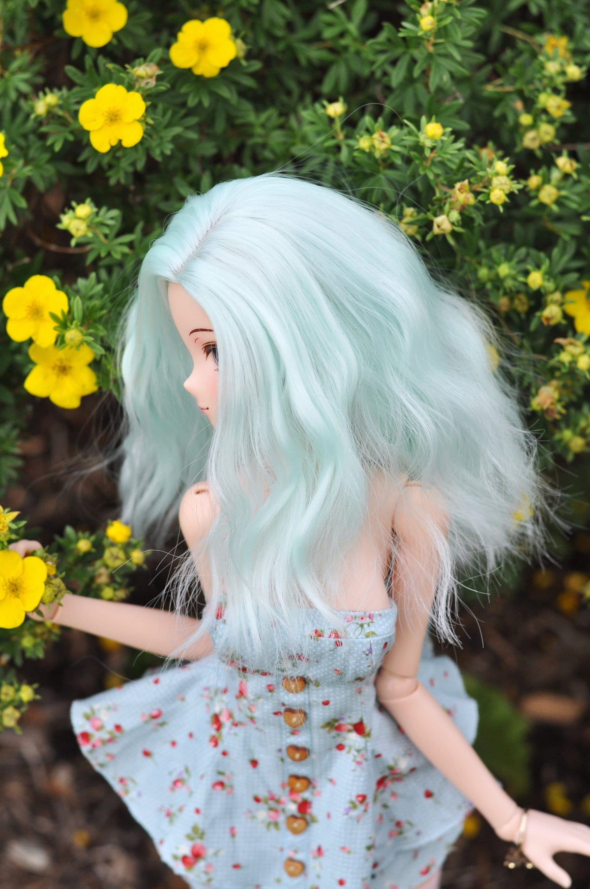 Custom doll Wig for Smart Dolls- Heat Safe - Tangle Resistant- 8.5" head size of Bjd, SD, Dollfie Dream dolls Mint Zazou Dolls