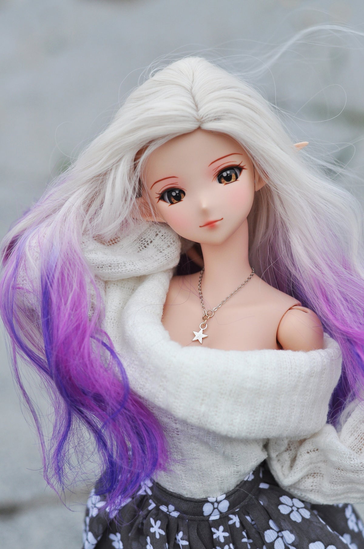 Custom doll WIG for Smart Dolls- Heat Safe - Tangle Resistant- 8.5" head size of BJD, SD, Dollfie Dream dolls  curls Tan Cap Pinks