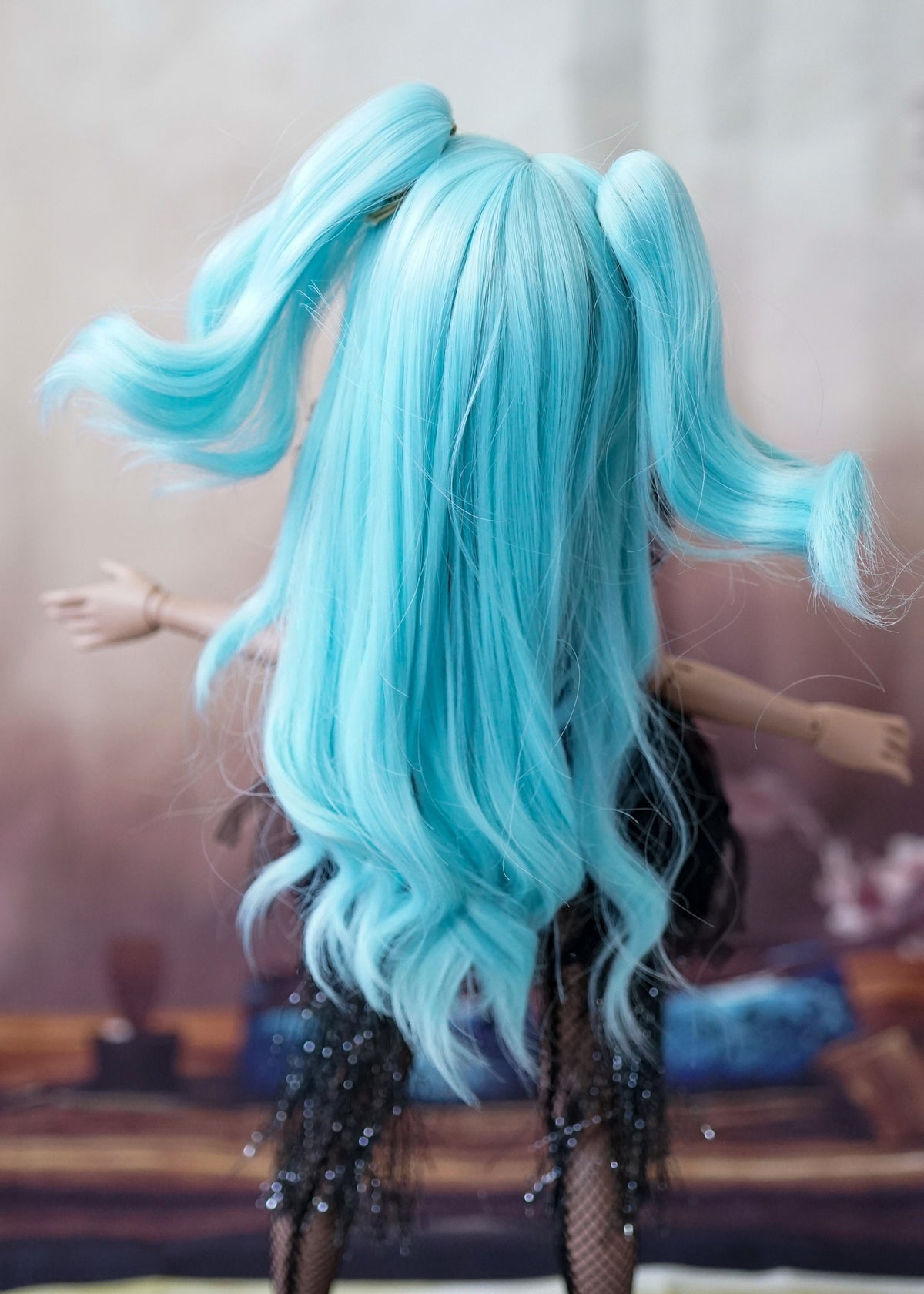 Custom doll Wig for Minifee Dolls- "TAN CAPS" 6-7" head size of Bjd, msd, Boneka ,Fairyland Minifee dolls anime limited Removable pony 2in1
