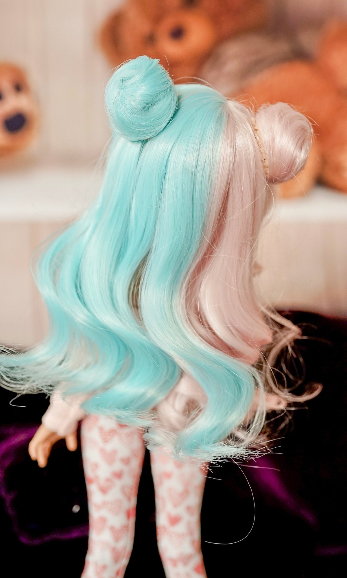 Custom doll Wig for Minifee Dolls- "TAN CAPS" 6-7" head size of Bjd, Rainbow Dolls, msd, Boneka ,Fairyland Minifee dolls anime limited