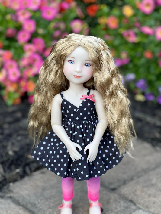 Custom WIG for 13" Dianna Effner Little Darling head size 7-8" siblings, Ellowyne, My Meadow Avery  "Stretch Cap" Zazou Dolls