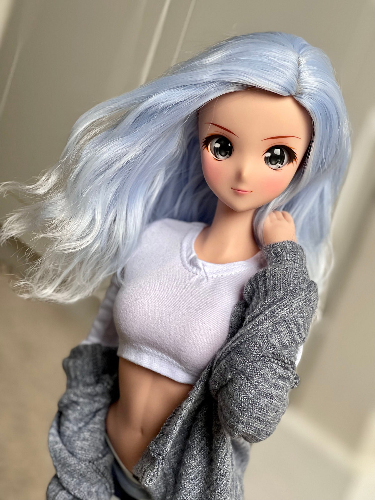 Custom doll Wig for Smart Dolls- Heat Safe - Tangle Resistant- 8.5" head size of Bjd, SD, Dollfie Dream dolls Blue ombre Zazou Dolls